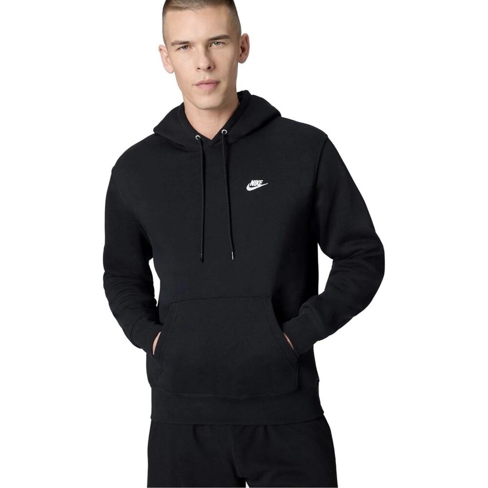 Nike Sportswear Club Fleece Pullover Hoodie Sweatshirt, XL - Black